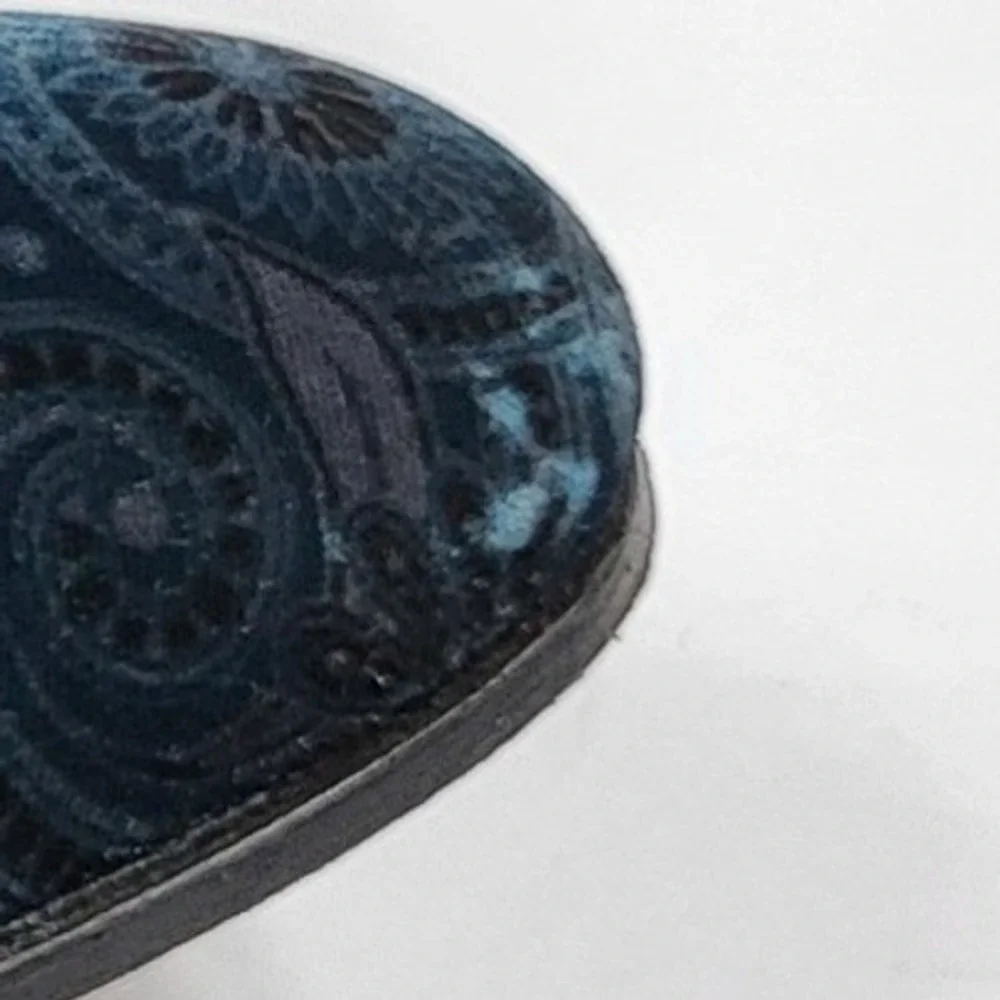 Mezlan Cole Loafers Mens 11 Blue Velvet Paisley Good Made in Spain Luxury Shoes